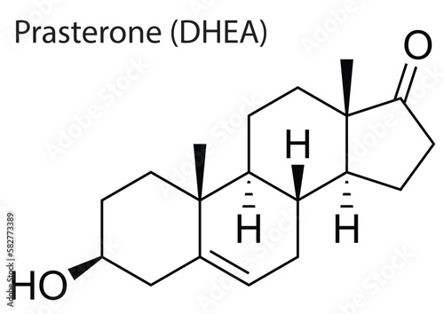 Vector of the chemical structure of Prasterone (DHEA) anabolic-androgenic steroid