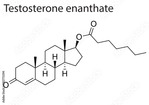 Vector of the chemical structure of Testosterone enanthate anabolic-androgenic steroid