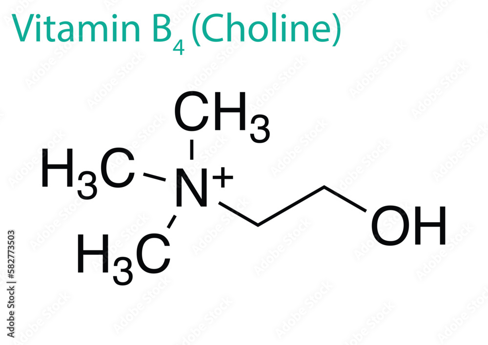 Illustration of a Vitamin B4 molecule isolated on a white background Illustration of a Vitamin B4 molecule isolated on a white background
