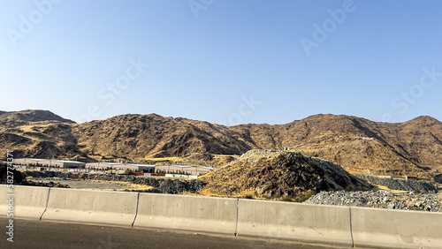 Nature of Hejaz Mountains close Kaaba in Makkah Province of Saudi Arabia