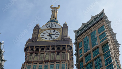 MECCA, SAUDI ARABIA-march 7, 2023: Skyline with Abraj Al Bait (Royal Clock Tower Makkah) in Mecca, Saudi Arabia.