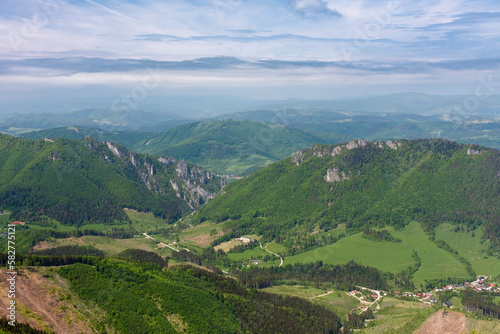 Vratna valley , Boboty, Stefanova, view from Poludnovy grun, national park Mala Fatra, Slovakia, spring day.