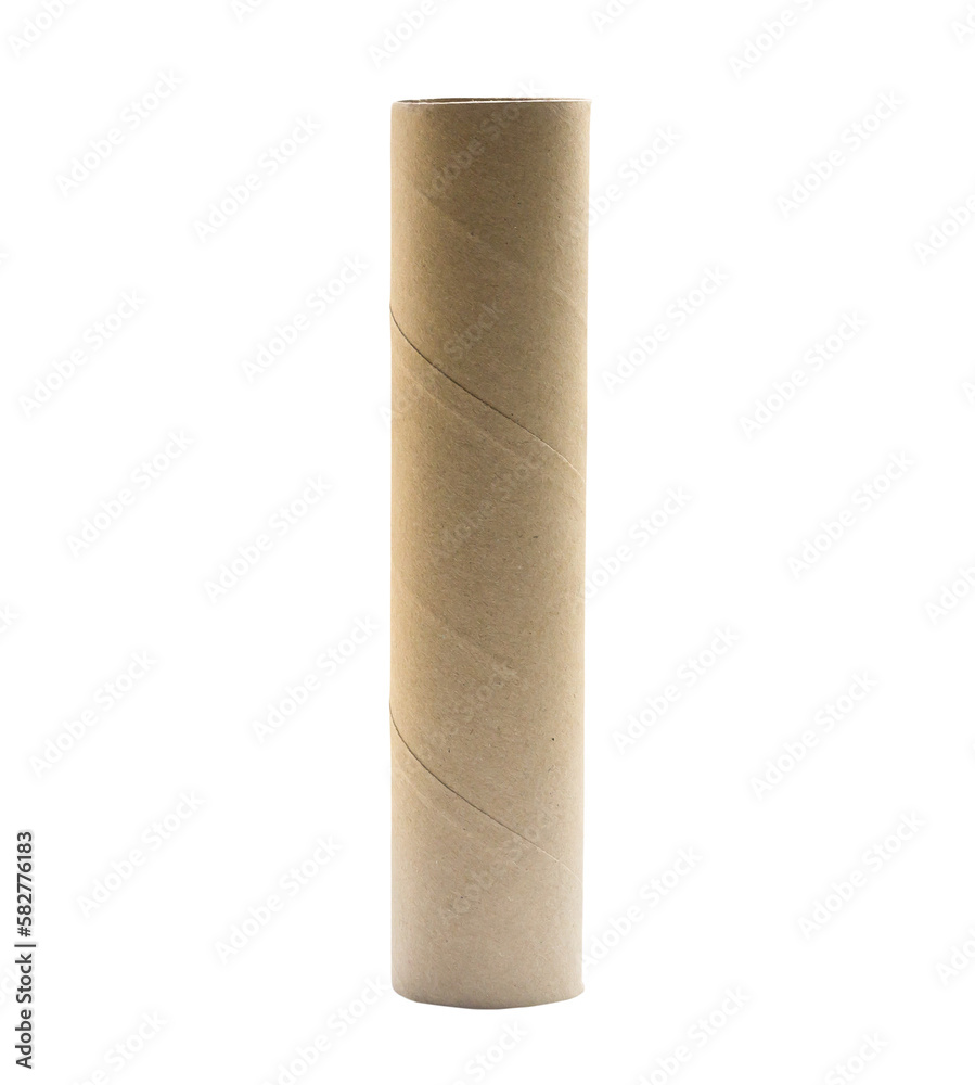 single standing tissue paper roll core isolated on white background with clipping path in png format single standing tissue paper roll core isolated on white background with clipping path in png format
