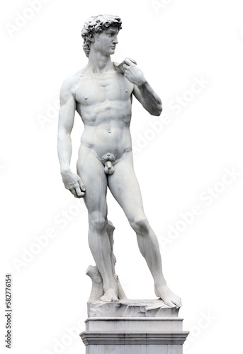 David by Michelangelo in Florence (Italy) / Transparent background