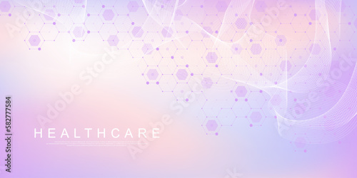 Health care and medical pattern innovation concept background design. Abstract geometric hexagons shape medicine and science background. Vector illustration