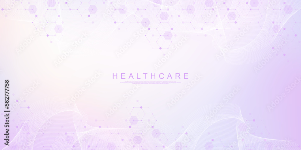 Health care and medical pattern innovation concept background design. Abstract geometric hexagons shape medicine and science background. Vector illustration