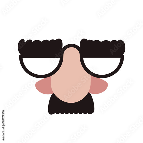 man groucho glasses - nose fake mustache glasses - anonymous mask - flat design	