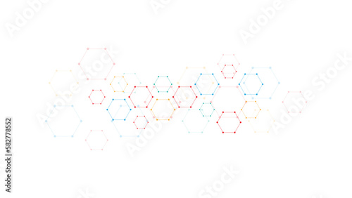 Vector illustration of hexagons pattern. Geometric abstract background with simple hexagonal elements. Creative idea for medical, technology or science design