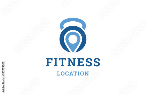 Fitness location logo icon design template flat vector