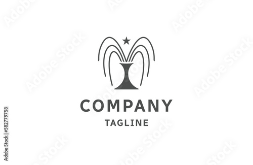 Water fountain logo icon design template