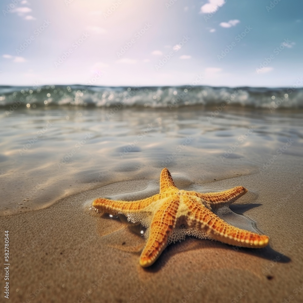 starfish under crystal clear water in the caribbean GENERATIVE AI starfish under crystal clear water in the caribbean GENERATIVE AI