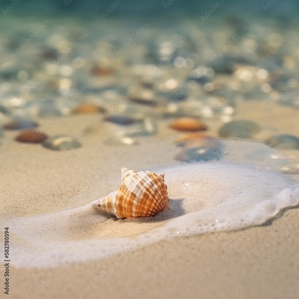seashells from the sea beneath crystal clear waters in the caribbean GENERATIVE AI seashells from the sea beneath crystal clear waters in the caribbean GENERATIVE AI