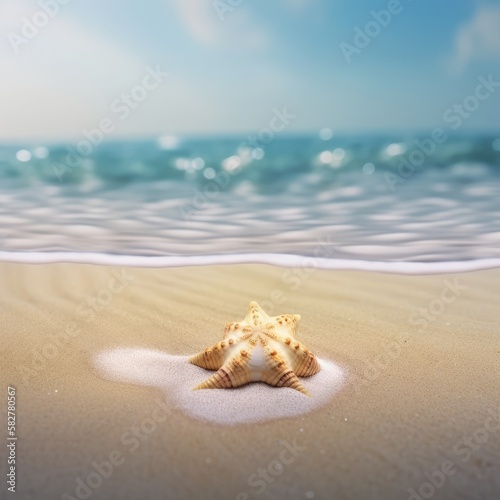 seashells from the sea beneath crystal clear waters in the caribbean GENERATIVE AI  © jechm