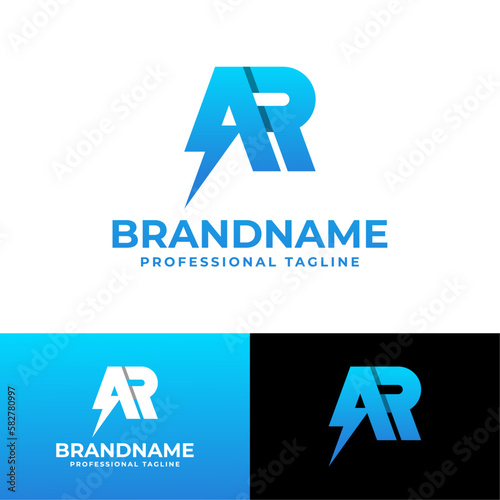 Letter AR Power Logo, suitable for any business with AR or RA initials.