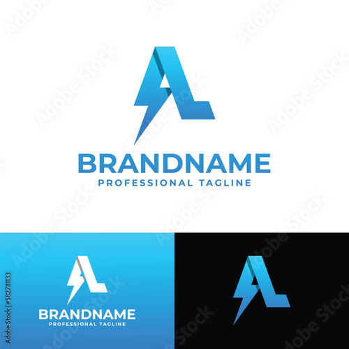 Letter AL Power Logo, suitable for any business with AL or LA initials.