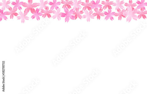 frame of pink flowers, cherry blossoms