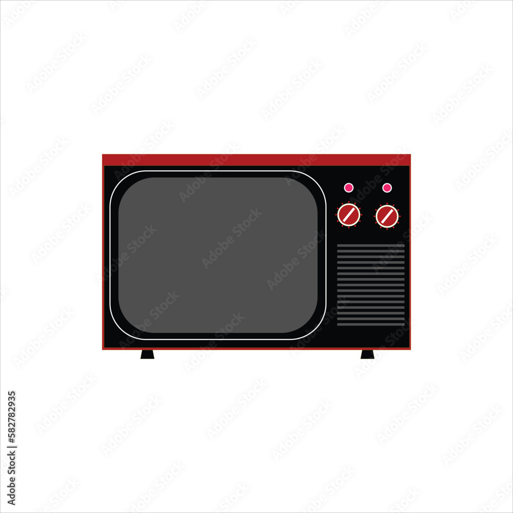 Old Model TV, Television vector artwork.