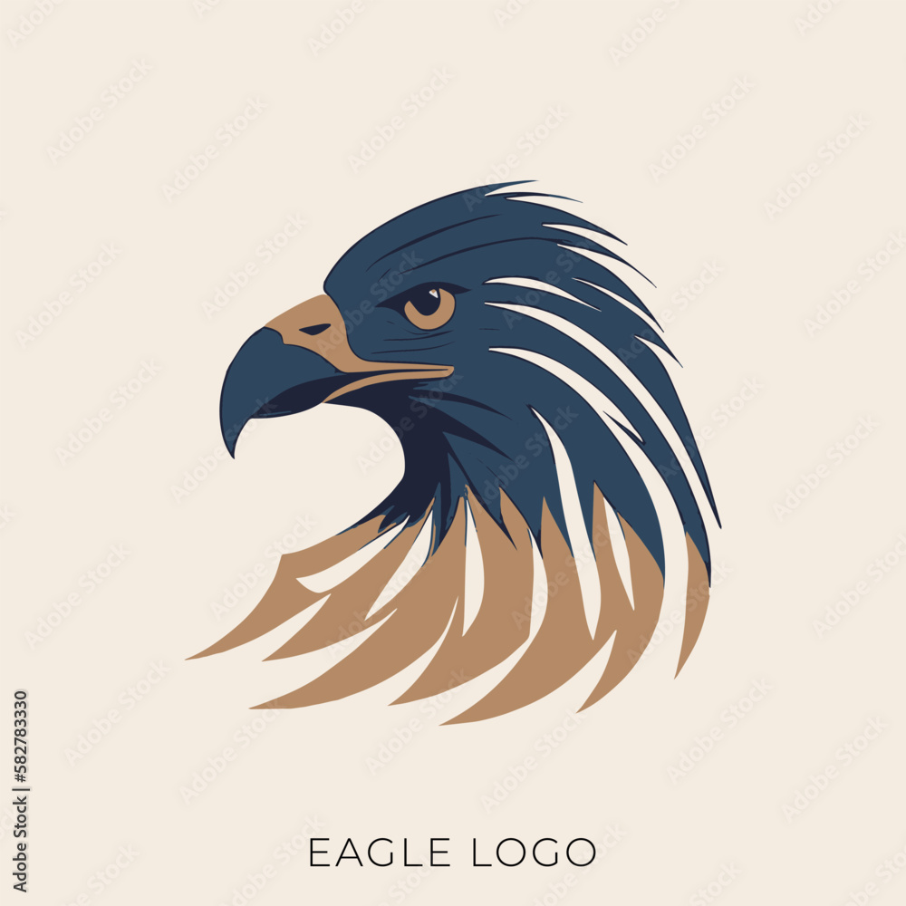 Fototapeta premium eagle head badge vector illustration. eagle logo illustration