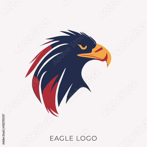 eagle head badge vector illustration. eagle logo illustration