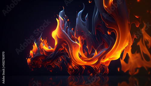 Flickering Flames 3D Abstract Background For wallpaper, cover, banner, poster Generative AI