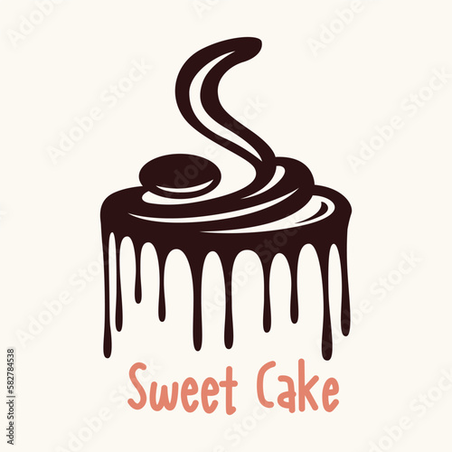 vector illustration of a chocolate cake logo