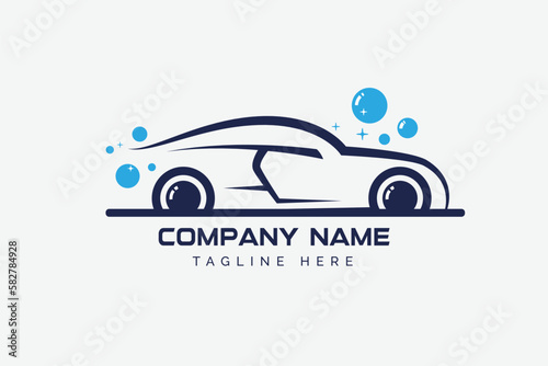 Car wash logo concept vector illustration
