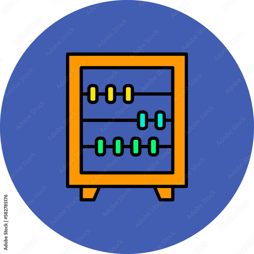 Abacus Multicolor Circle Filled Line Icon Abacus Multicolor Circle Filled Line Icon