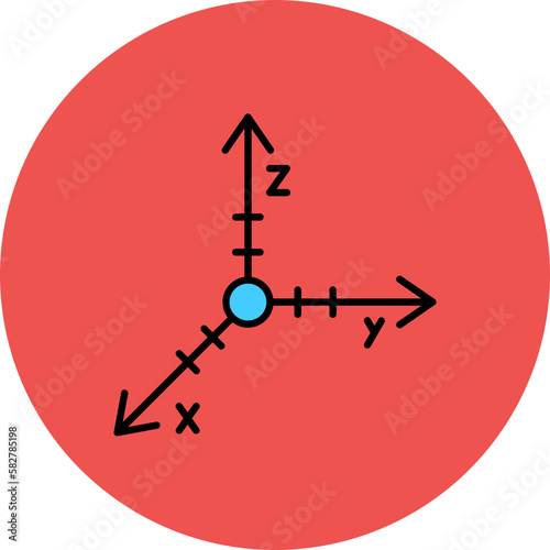 Coordinate Axis Multicolor Circle Filled Line Icon