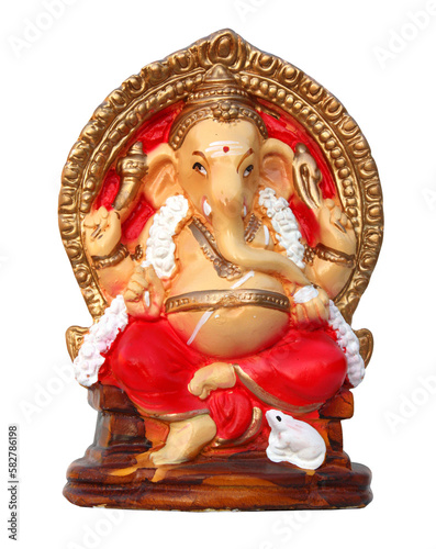 Statuette of the Hindu god Ganesh / Transparent background