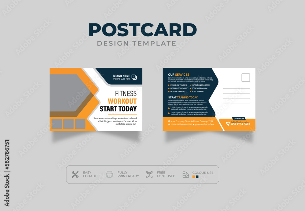 Fitness / Gym Postcard Templates