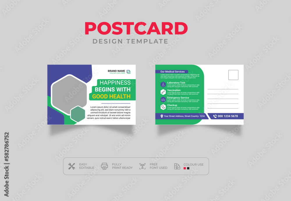 Medical Post card template
