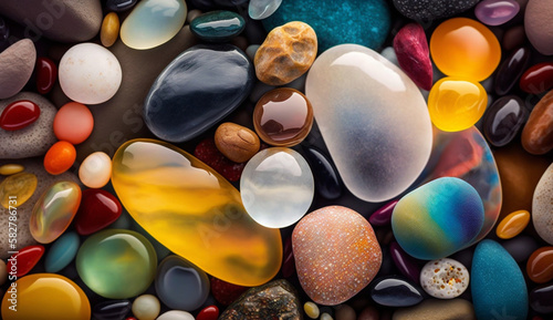 Colored pebbles gemstones abstract wallpaper photo