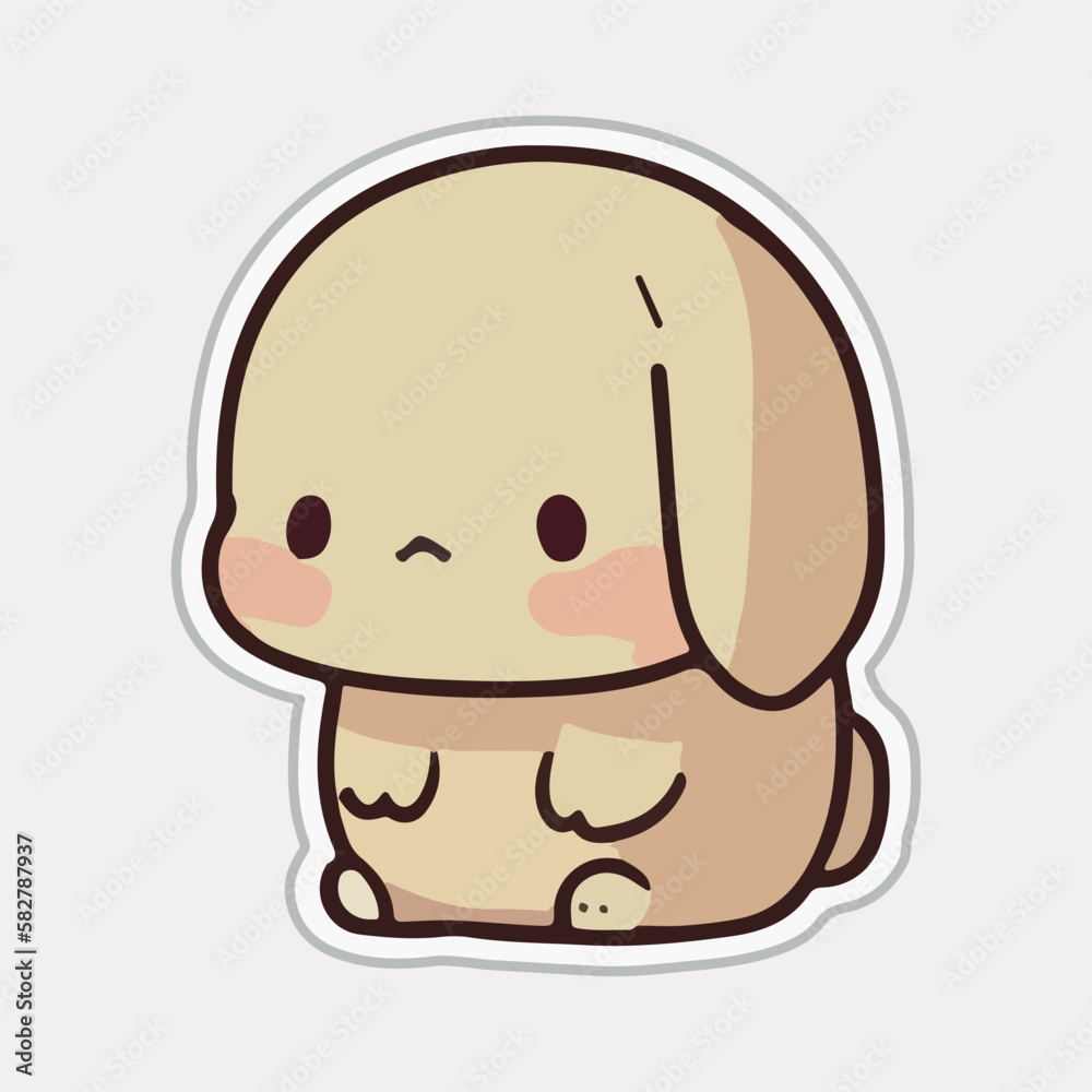 Cute little Bunny Sticker Vector illustration Cute little Bunny Sticker Vector illustration