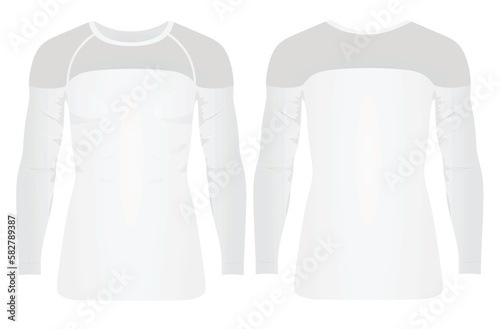 Long sleeve two color t shirt. vector illustration