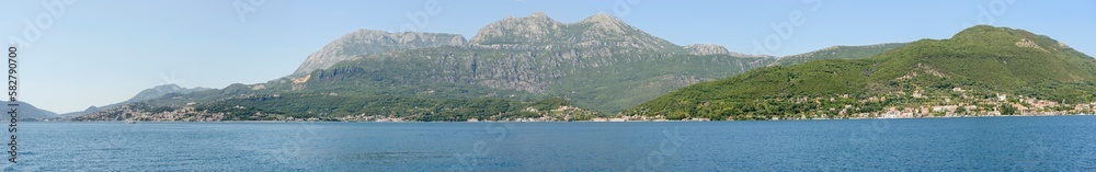 View towards coast from Herceg Novi to Kumbor, Montenegro.