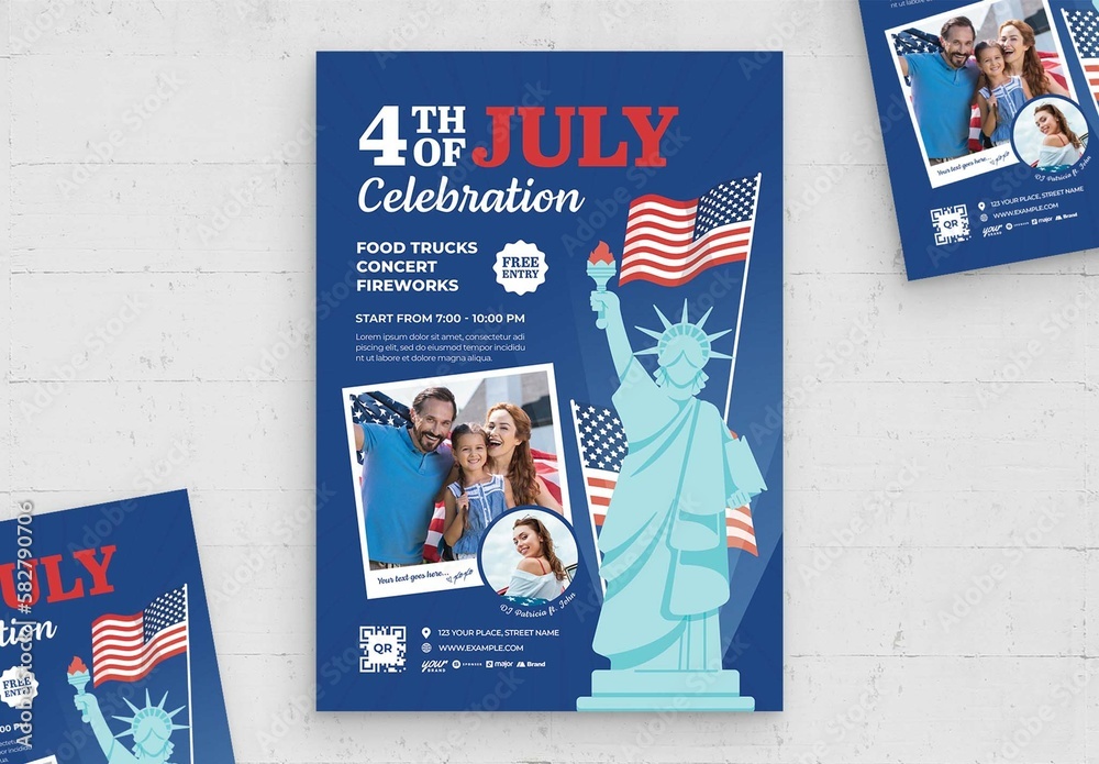 4th July Flyer Template Stock Template Adobe Stock