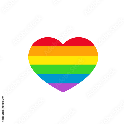 Free Download LGBT heart icon. Lesbian gay bisexual transgender concept love symbol. Rainbow heart, lgbt community sign, LGBT symbol. Flat vector illustration isolated on white background. Сute cartoon heart. - GFXLoad