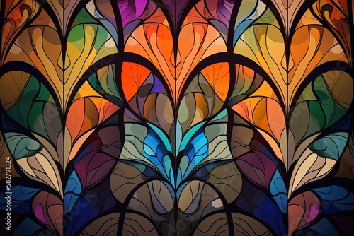 Beautiful abstract stained glass pattern - generative ai