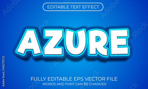 Azure editable text effect. Editable font style