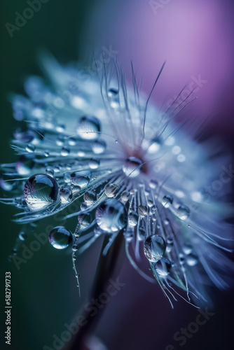 Macro Water Droplets on Flower