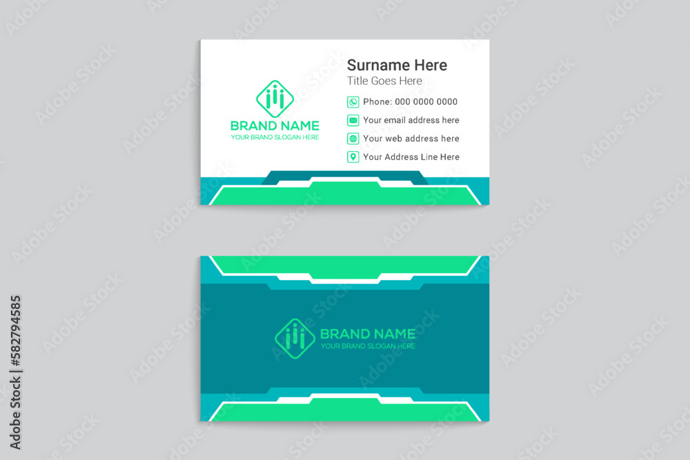 Blue shape business card design Blue shape business card design
