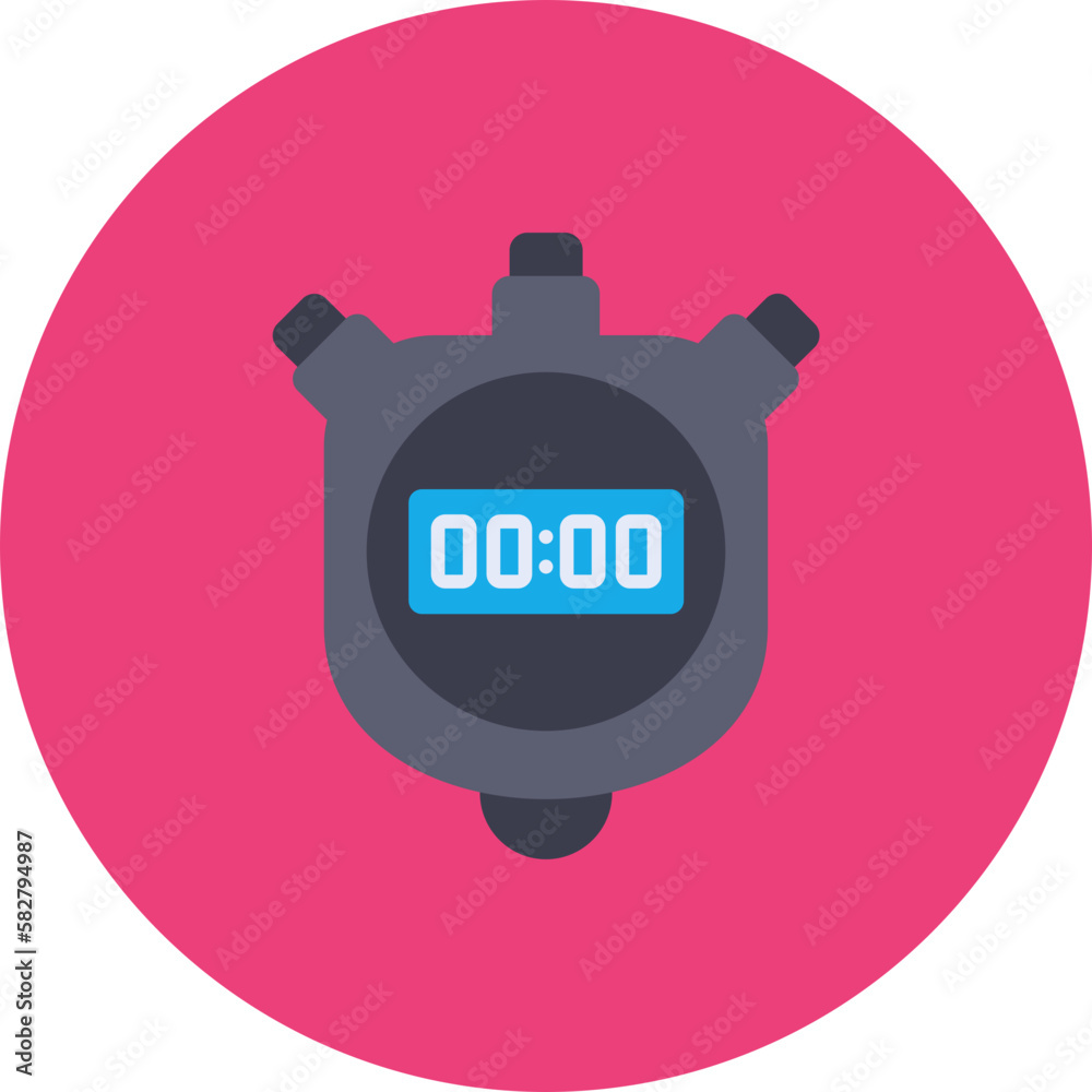 Obraz premium Stopwatch Multicolor Circle Flat Icon