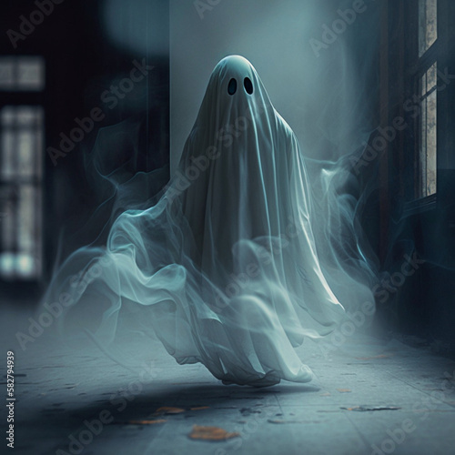 Ghost on halloween. Generative AI.