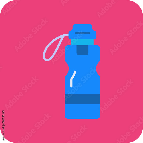 Bottle Multicolor Round Corner Flat Icon