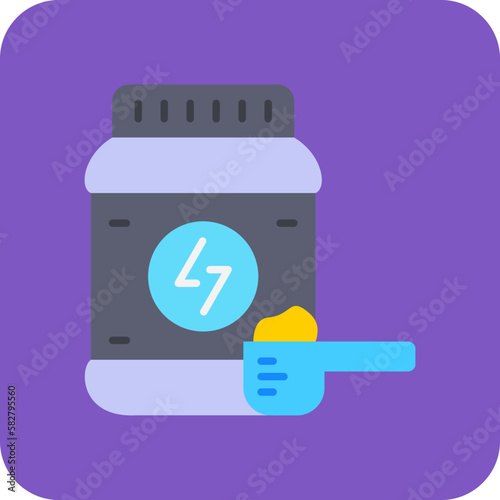 Supplement Multicolor Round Corner Flat Icon