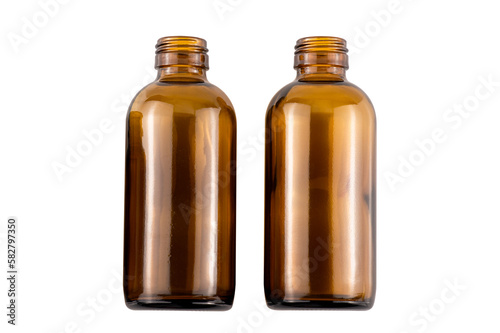 Glass bottle isolated on white background.