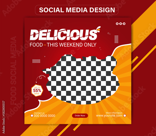  Delicious and testy food social media post design
