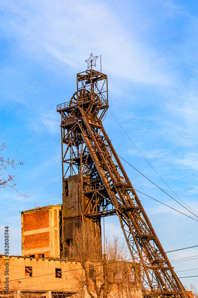 Old mine headgear in a Kryvyi Rih, Ukraine Old mine headgear in a Kryvyi Rih, Ukraine