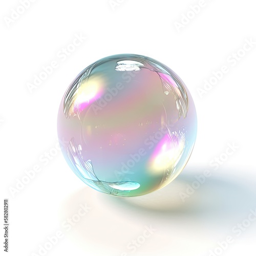 Une bulle de sph  re de verre de couleur arc-en-ciel.