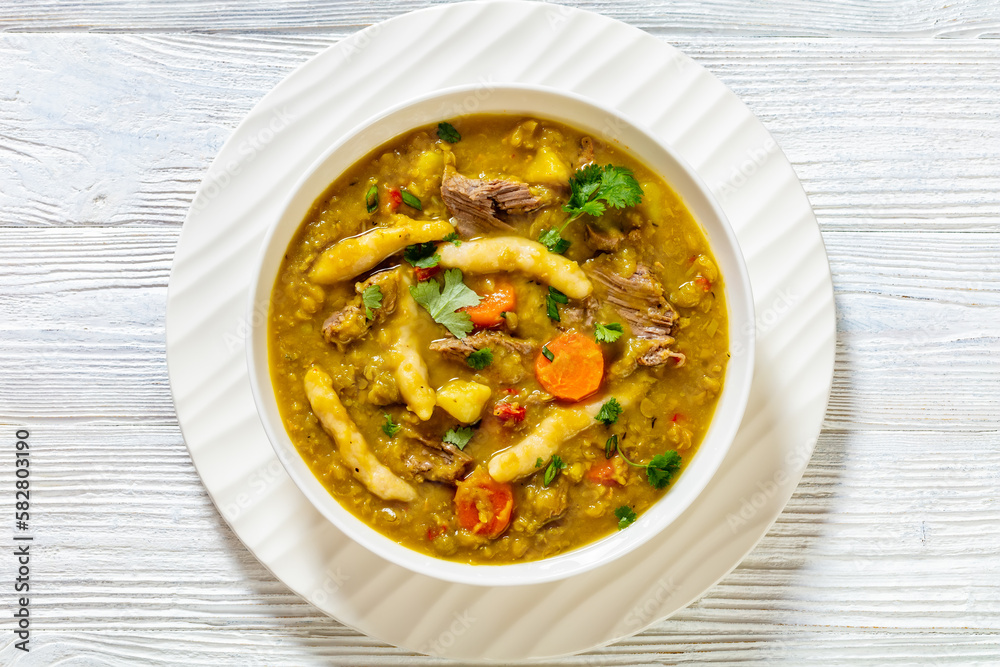 gungo peas soup with dumplings, veggies and beef gungo peas soup with dumplings, veggies and beef